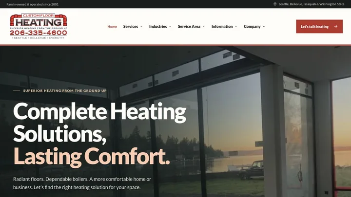 Custom Floor Heating homepage preview